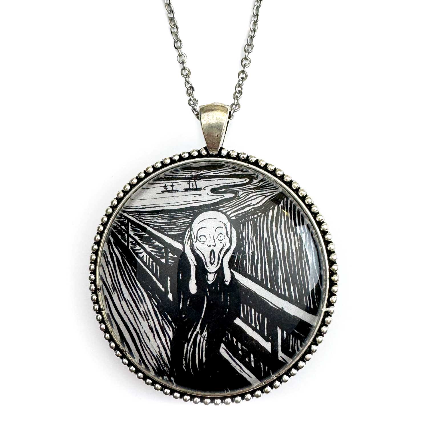 Art Pendant Necklaces – Famous Fine Art Paintings by the Masters – Van Gogh, Vermeer, Monet, Klimt, DaVinci, Munch, Hokusai, Bairei, Seurat