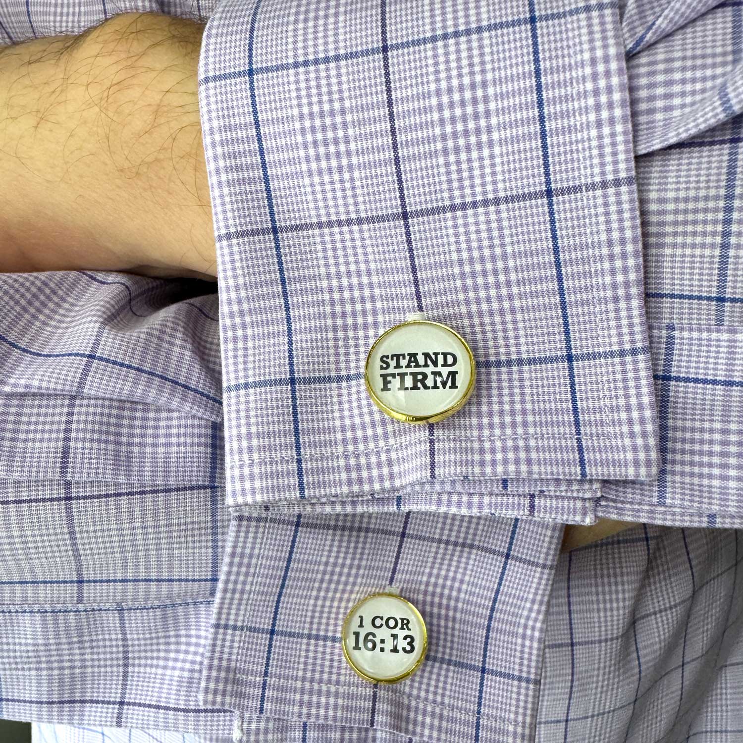 Stand Firm –1 Corinthians 16:13 Gold Cufflinks