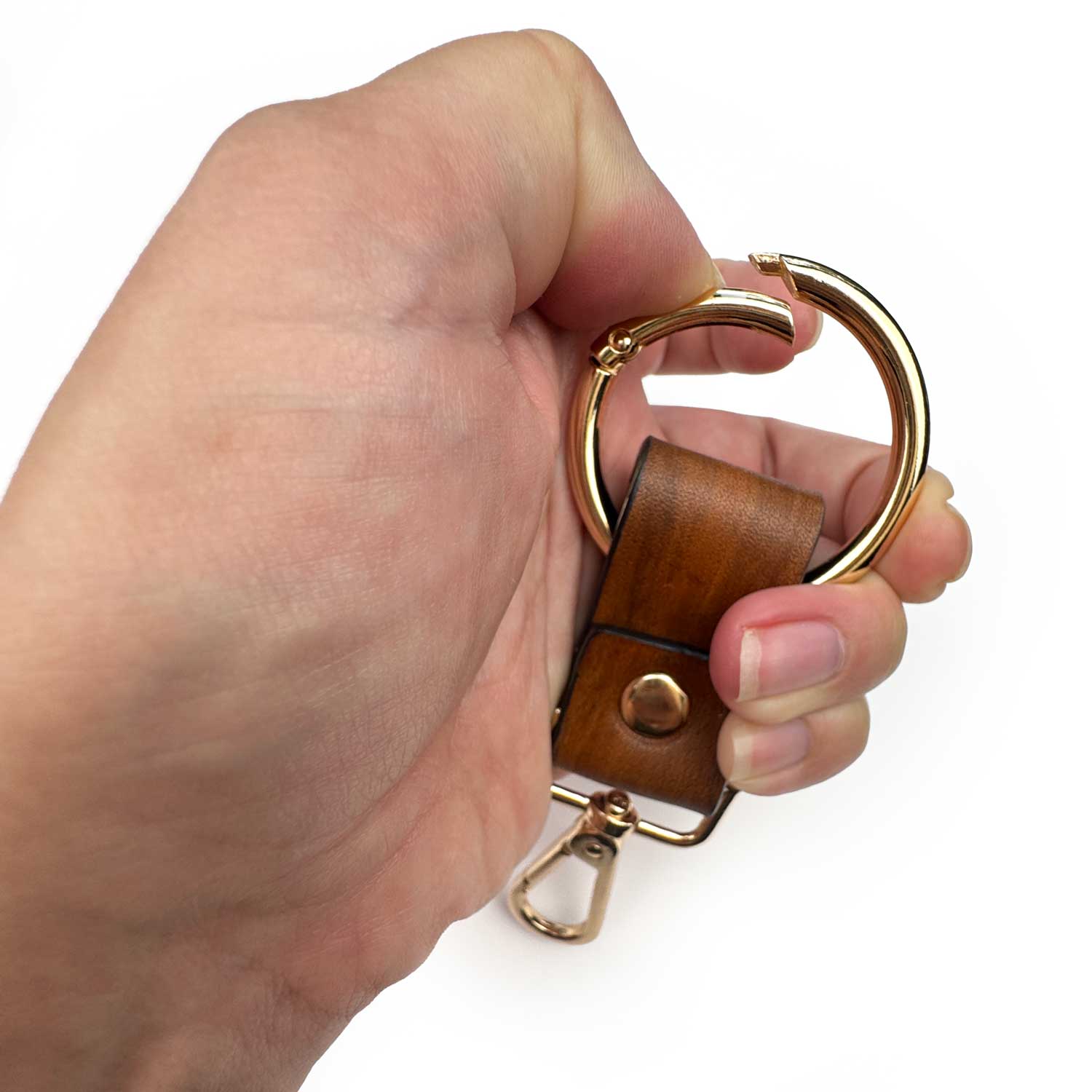 World Traveler Leather Keyring • Holds 25 Charms • Compass or Cross Travel Keychain • Wanderlust Gift & Vacation Memento for Men & Women