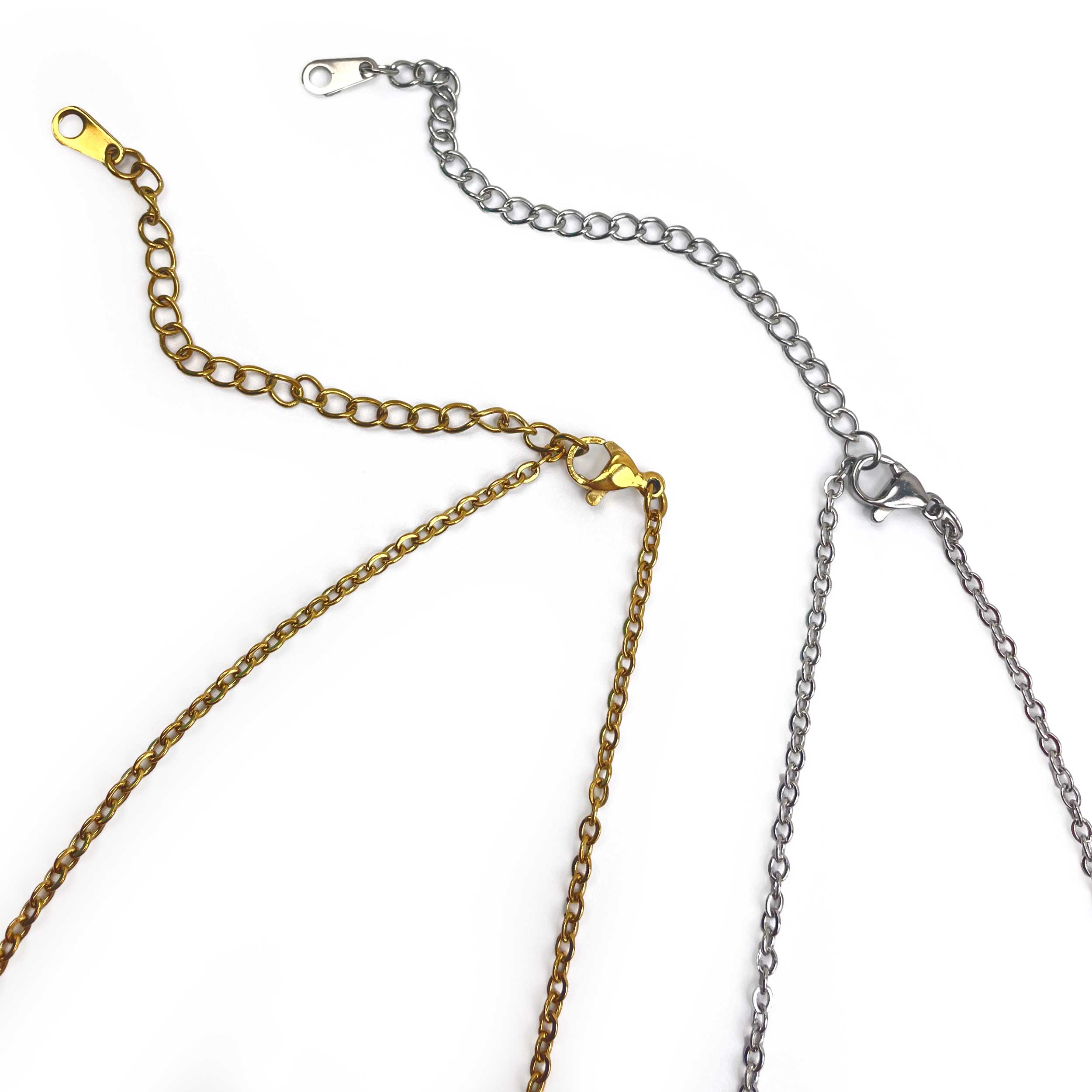 Chain: 16" length with chain extender to adjust the size up to 19"