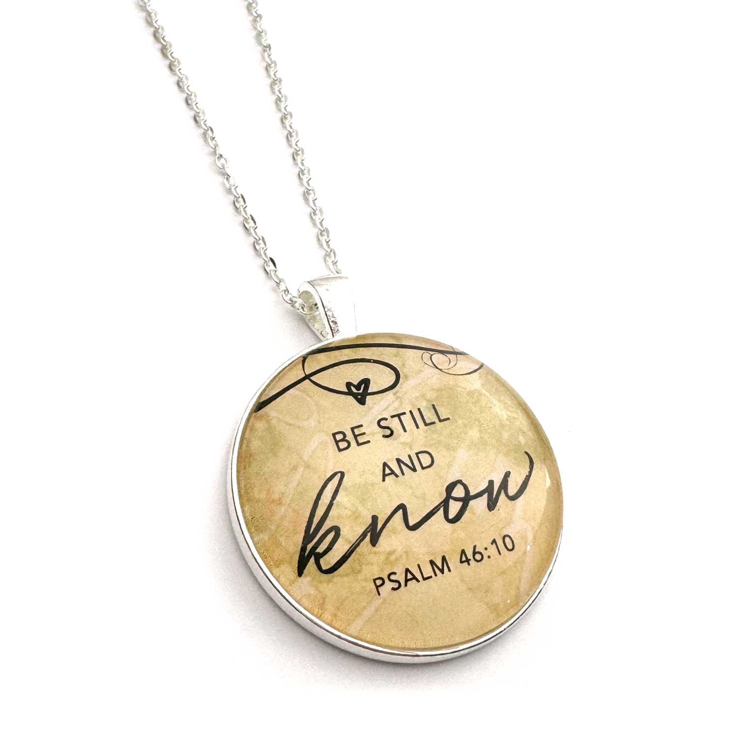 Be Still & Know – Psalm 46:10 Scripture Pendant Necklace