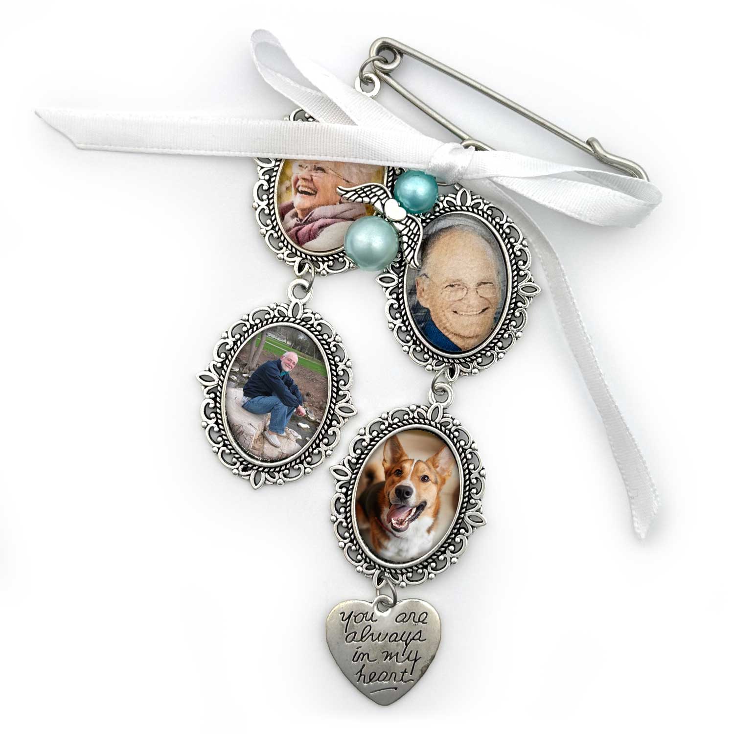 Custom Designed Wedding Bridal Bouquet Memorial Photo Charms