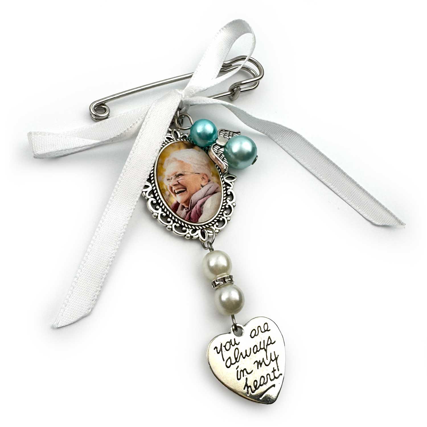 Custom Designed Wedding Bridal Bouquet Memorial Photo Charms