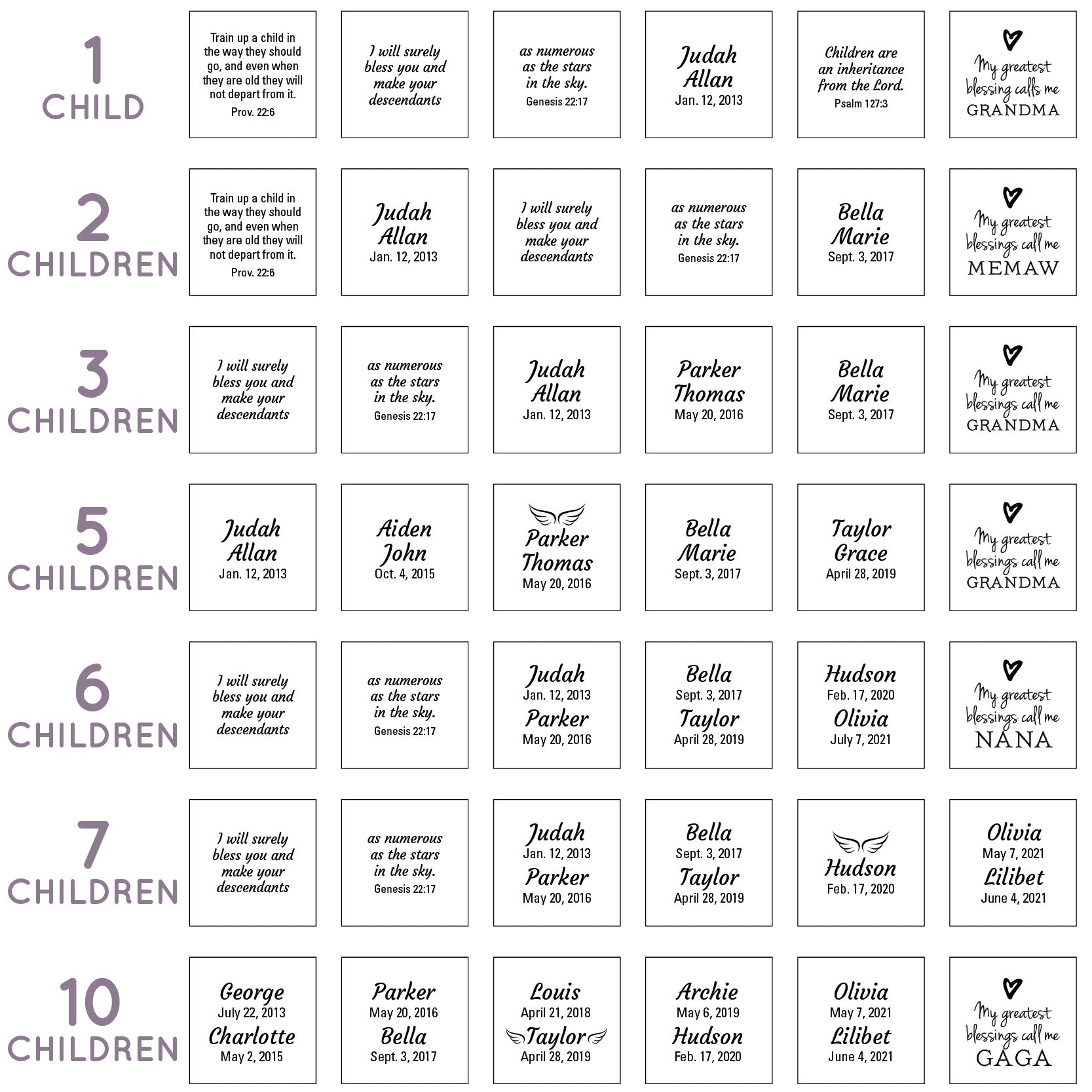 Personalized Grandmothers' Bracelets & Silver-Plated Christian Pendant Necklace Set – Feature Grandchildren's Names!