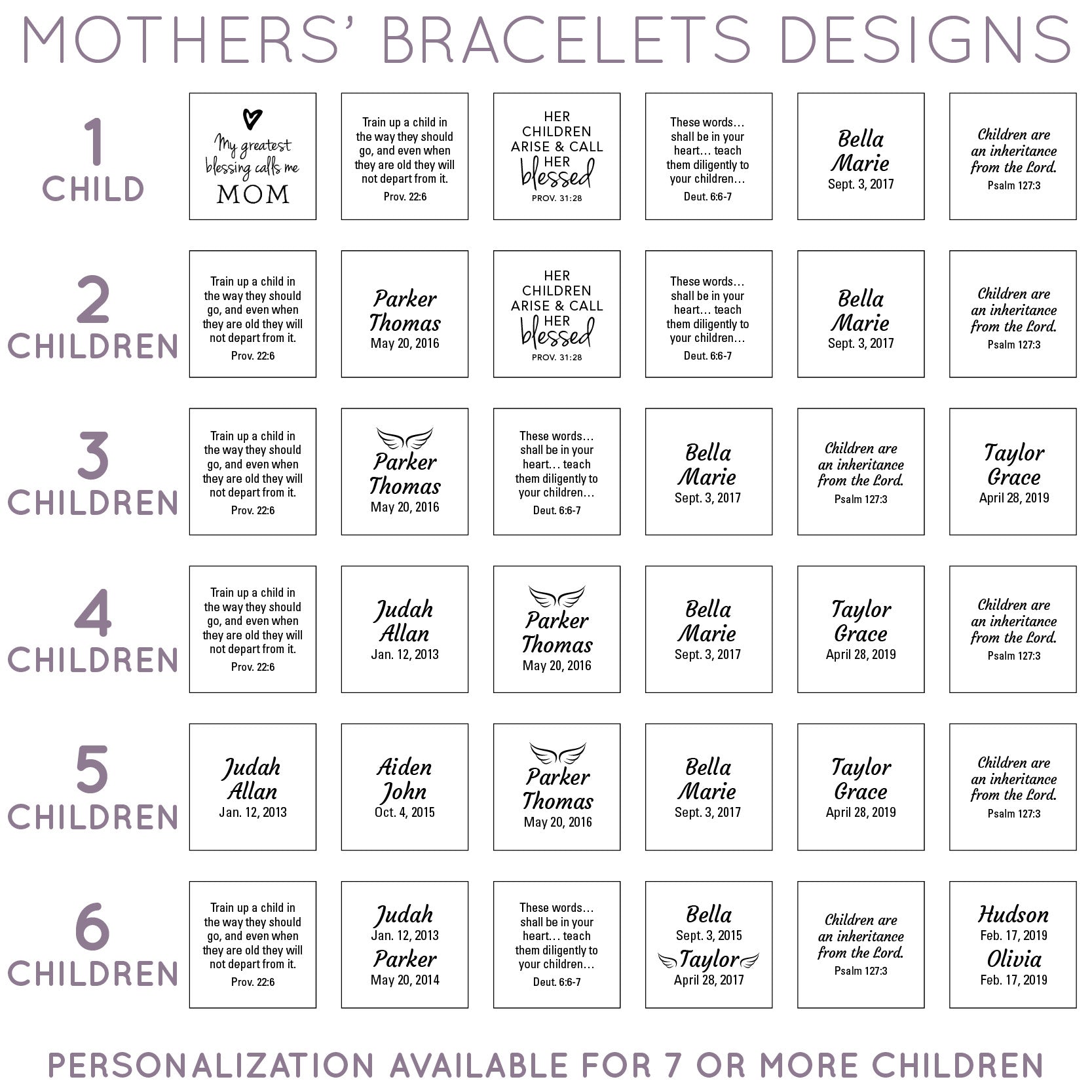 Personalized Mothers' Bracelets, Pendant Necklace & Earrings Sets – Feature Children's Names!