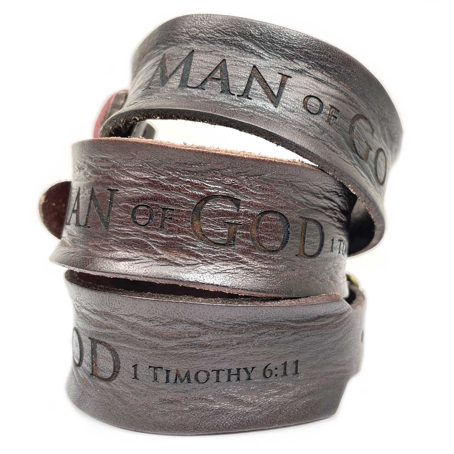 Leather Bracelet Men's Scripture Bracelets Bible Verse Mens