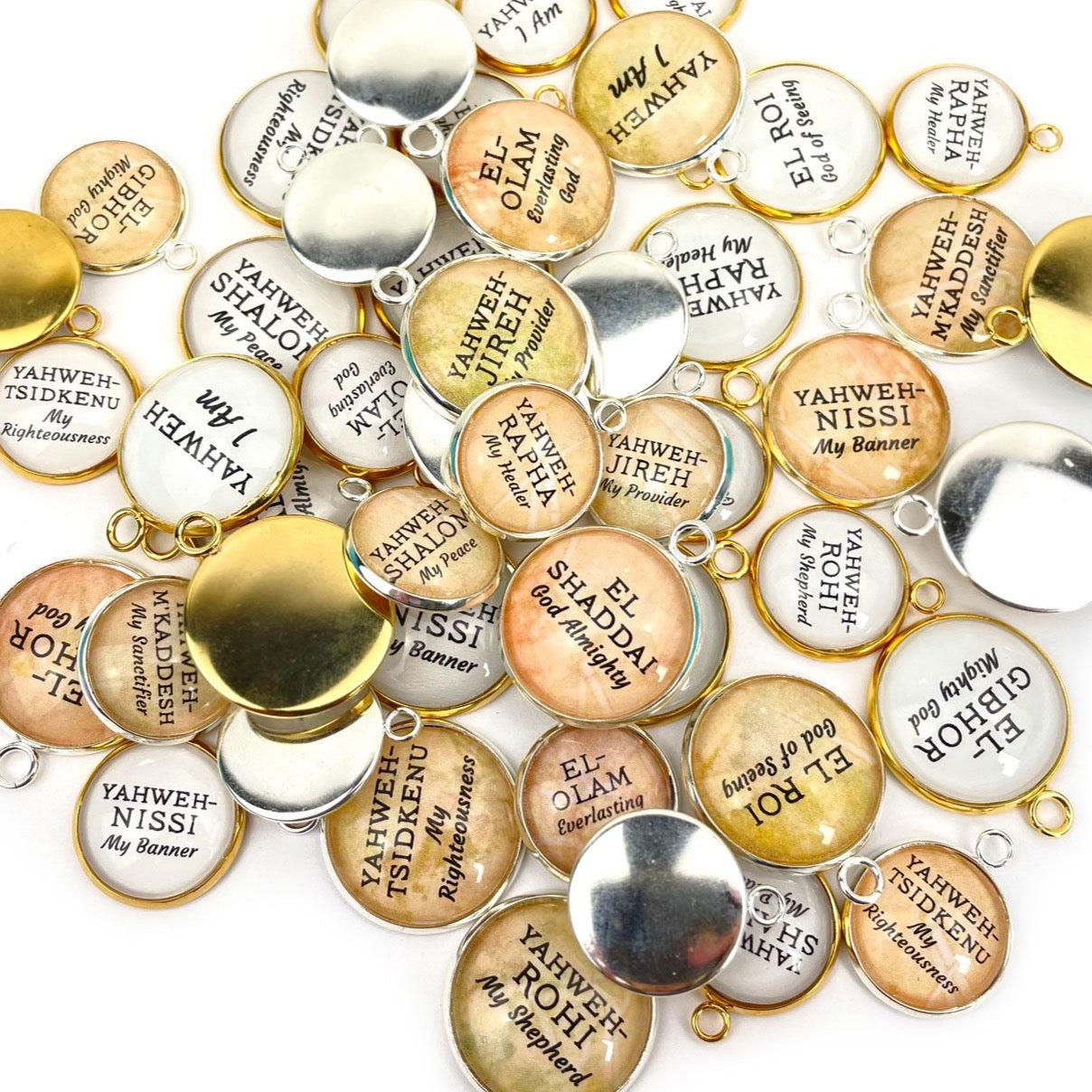 Names of God Bulk Scripture Charms Set for Jewelry Making