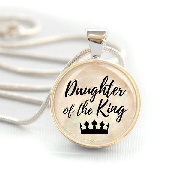 "Daughter of the King" Christian Charm Necklace (Medium)