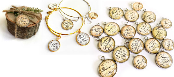 Create your Own Unique and Meaningful Bridal Party Jewelry, Wedding Favors, and Gifts with ScriptCharms charms