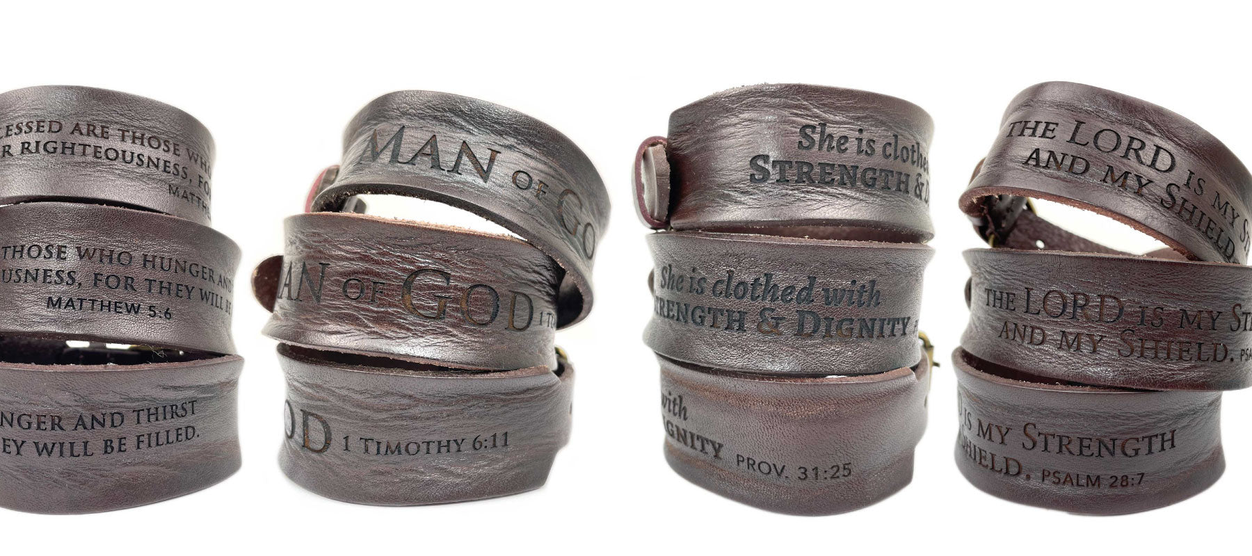 Leather Scripture Bracelets