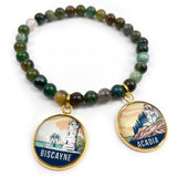 Biscayne and Acadia beaded bracelet, U.S. National Parks jewelry making charms, 20mm, Gold Bulk Designer Jewelry Charms