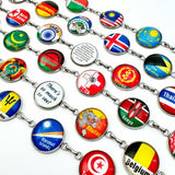 Pick Your Own Flags of the World Bracelet - Customized Country Flags Travel Charm Bracelet