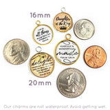 Encouragement Scriptures - Set of 12 Encouraging Bible Verse Charms for Christian Jewelry Making – Bulk Bracelet Charms