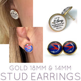 Custom Designed Glass Earrings - Full Color Stud Logo Earrings