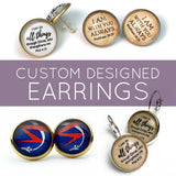 Custom Designed Glass Earrings - Full Color Stud or Leverback Logo Earrings