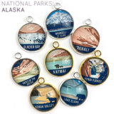 U.S. National Parks Colorful Glass Charms for Jewelry Making: Alaska Parks – Set of 8: Glacier Bay, Wrangell-St. Elias, Denali, Gates of the Arctic, Katmai, Kenai Fjords, Kobuk Valley, Lake Clark