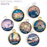 U.S. National Parks Colorful Glass Charms for Jewelry Making: South Parks – Set of 7: White Sands, Hot Springs, Carlsbad Caverns, Big Bend, Guadalupe, Saguaro, Petrified Forest