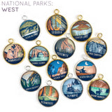 U.S. National Parks Colorful Glass Charms for Jewelry Making: West Parks – Set of 13: Lassen Volcanic, Sequoia, Crater Lake, Pinnacles, Channel Islands, Yosemite, Kings Canyon, North Cascades, Joshua Tree, Death Valley, Redwoods, Olympic, Mount Ranier