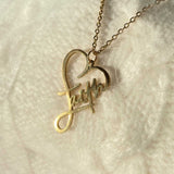 Faith Heart Necklace - 18K Gold-Plated Stainless Steel Pendant Necklace close up