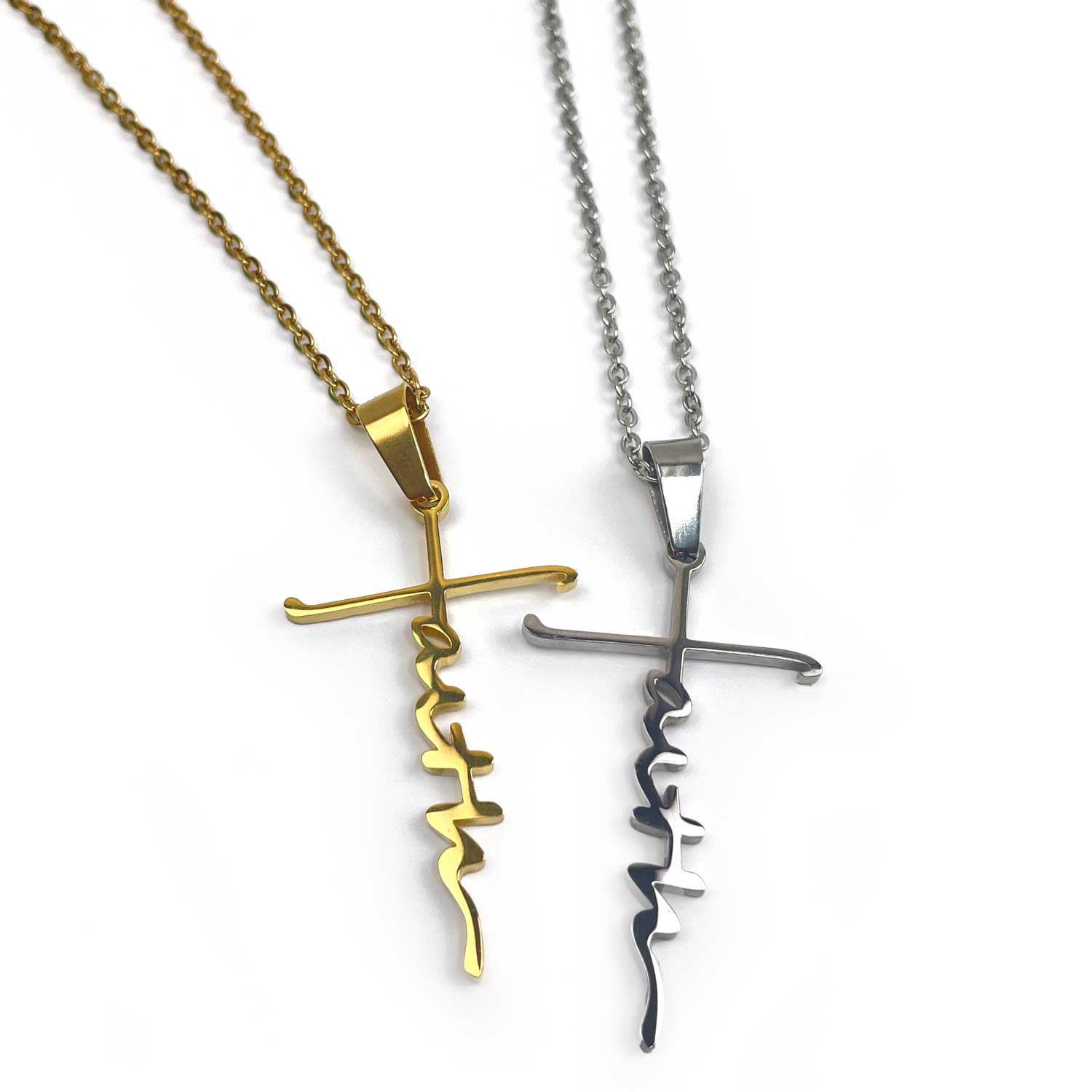 Faith Cross Necklace - Golden Stainless Steel Pendant Necklace