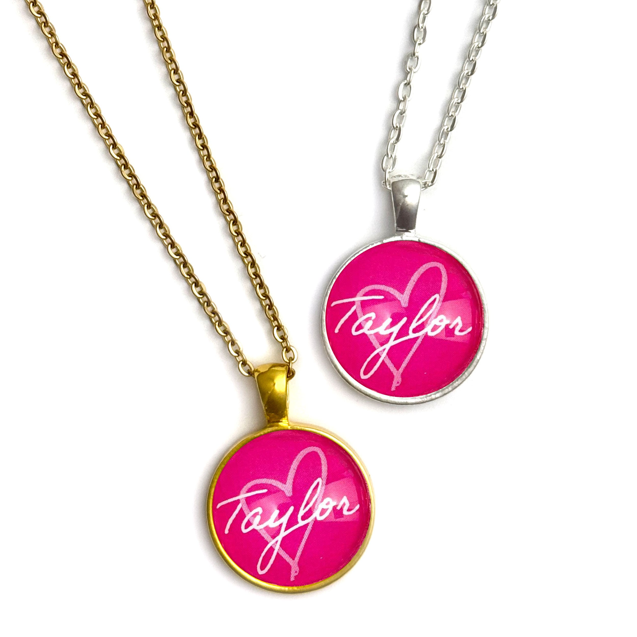 "I Love Taylor" Pendant Necklaces