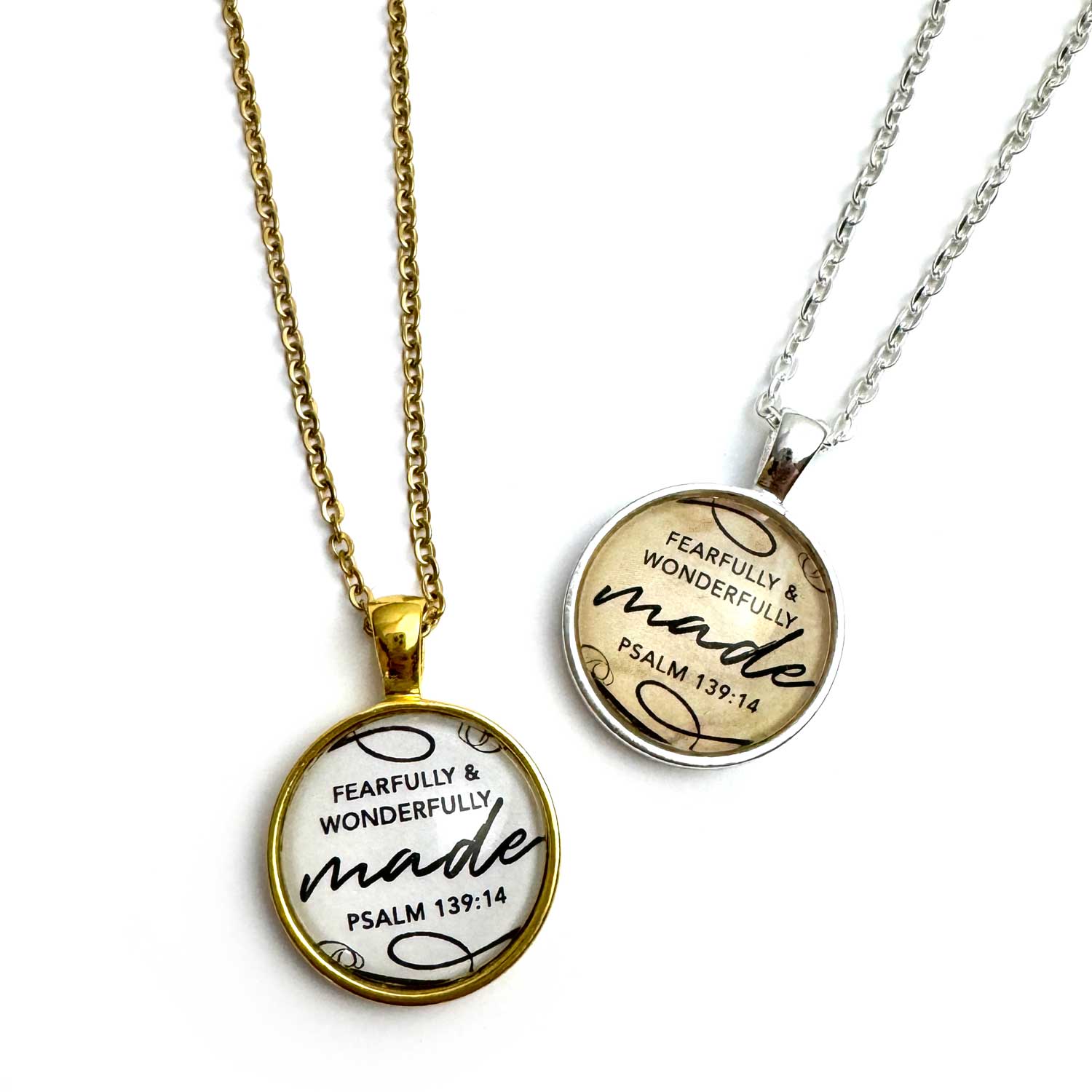 Fearfully & Wonderfully Made – Psalm 139:14 Scripture Pendant Necklaces