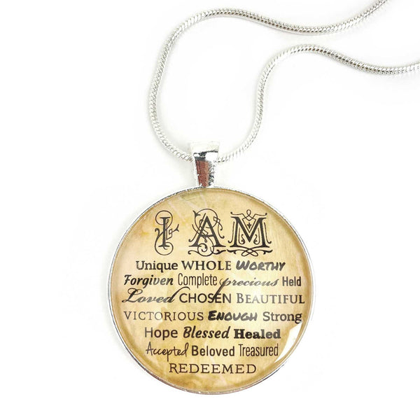 I AM Strong, Beautiful, Unique, Hope Affirmations – Glass Scripture Jewelry  Making Charms – Bulk Designer Christian Religious Charms