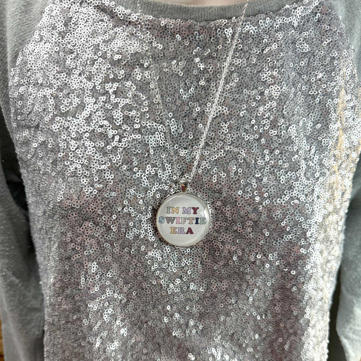 In My Swiftie Era Large Silver Pendant Necklace