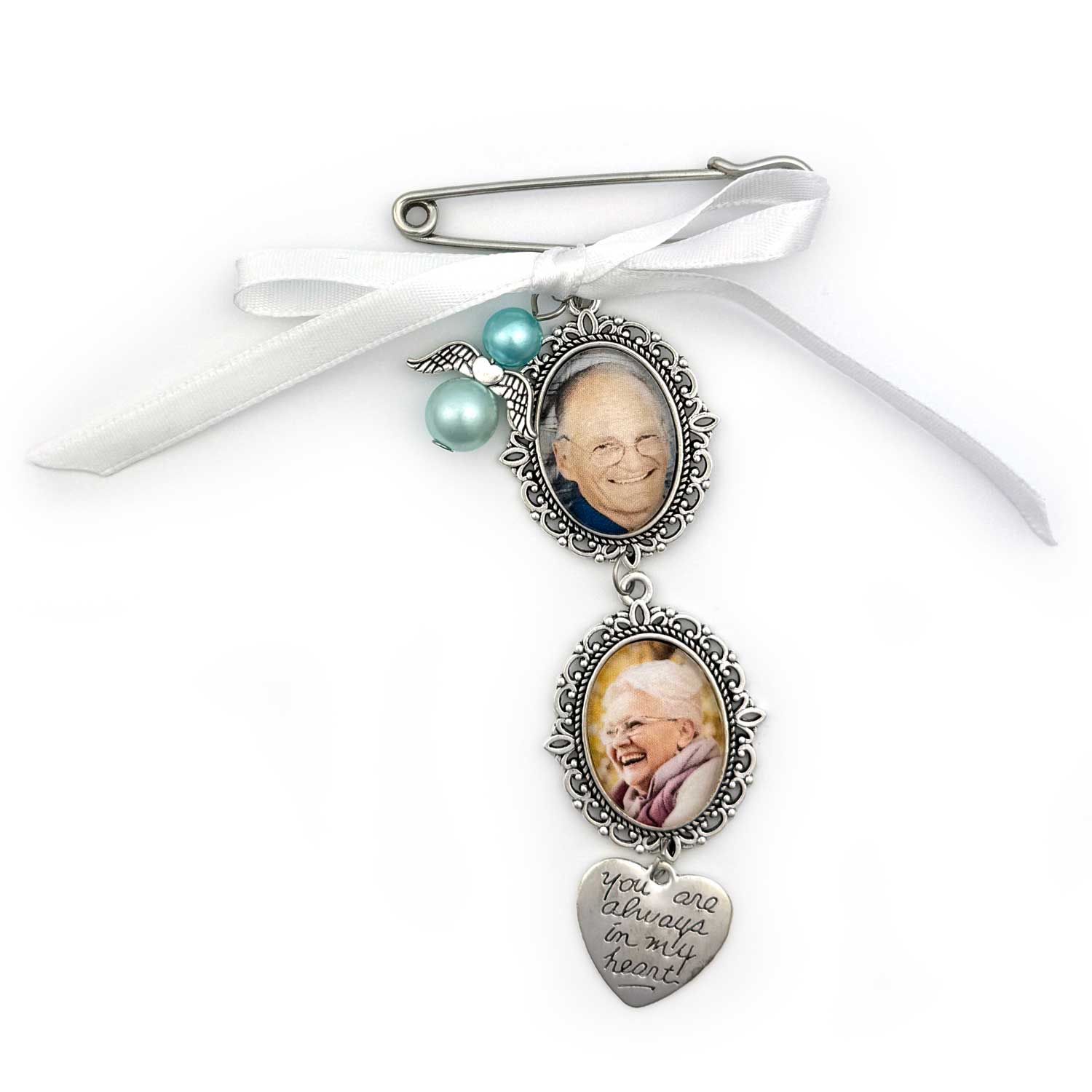 Custom Designed Wedding Bridal Bouquet Memorial Photo Charms