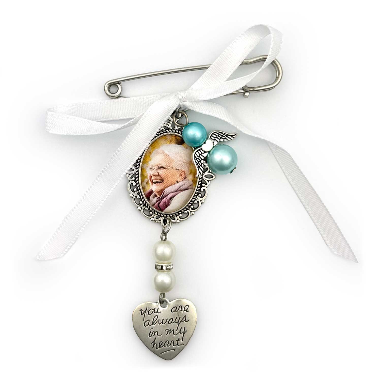 Custom Designed Wedding Bridal Bouquet Memorial Photo Charms
