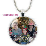Photo Pendant Necklace - Meaningful Personalized Custom Designed Full-Color Photo Pendant - Family photo, Grandkids, Children 