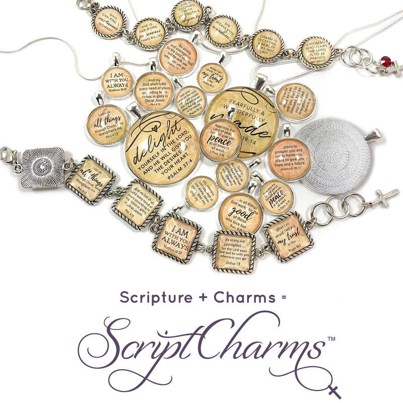 Scripture + Charms = ScriptCharms. Meaningful, encouraging, handcrafted Christian jewelry