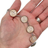 The Blessing Scripture Bracelet – Numbers 6 Glass Charm Stainless Steel Bible Verse Bracelet, 7.5"-8.75"