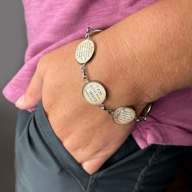 Irish Blessing Charm Bracelet – Stainless Steel or Silver-Plated Bracelet with Celtic Rose Design