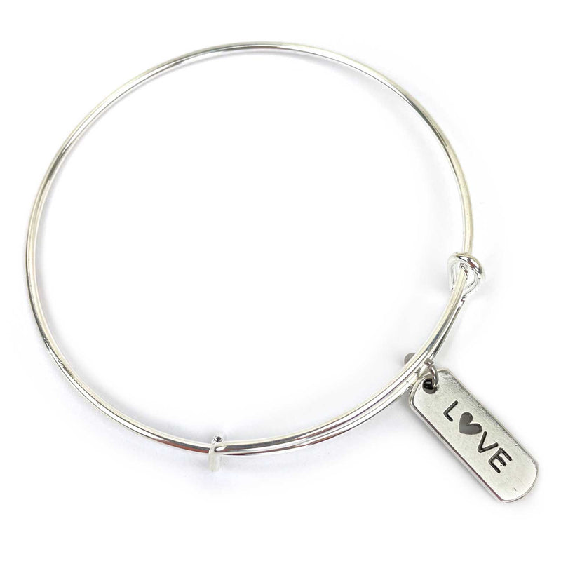 Protected in Scripture Charm Bangle Bracelet - Psalm 32:7 Word+Scripture Christian Affirmations Jewelry, Silver