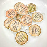 Praise the Lord! Set of 6 Psalms Scripture Charms for Jewelry Making – 16mm, Silver – Bulk Christian Jewelry Charms