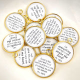 Praise the Lord! Set of 6 Psalms Scripture Charms for Jewelry Making – 20mm Gold – Bulk Christian Jewelry Charms