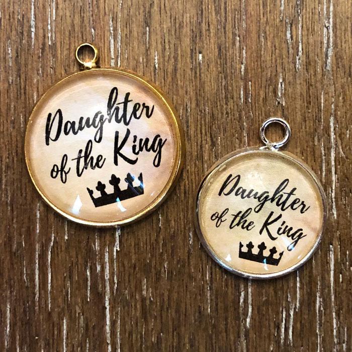 "Daughter of the King" Christian Charms for Jewelry Making, Qty. 12 - 100