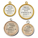 "Strength & Dignity" Proverbs 31 Scripture Charms for Jewelry Making