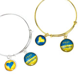 Pray for Ukraine Jewelry Making Charms Bangle Bracelet – Support Ukrainian Relief Efforts