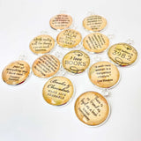 I Love Books & Reading, Glass Charm Set for Jewelry Making - Bulk Designer Charms - 16mm, 20mm Wholesale Book, Library, Reading Charms