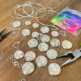 Personalized Name Glass Jewelry Making Charm, 16mm, 20mm, Silver, Gold - Bulk Personalized Charms bangle making kits