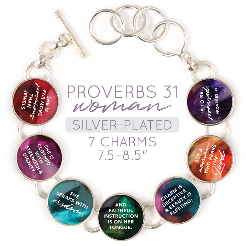 More Precious Than Jewels... Proverbs 31 Woman Silver-Plated Bracelet