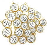 Easter Scripture Charms Set for Jewelry Making – 16 or 20mm, Silver, Gold – Bulk Bracelet Charms