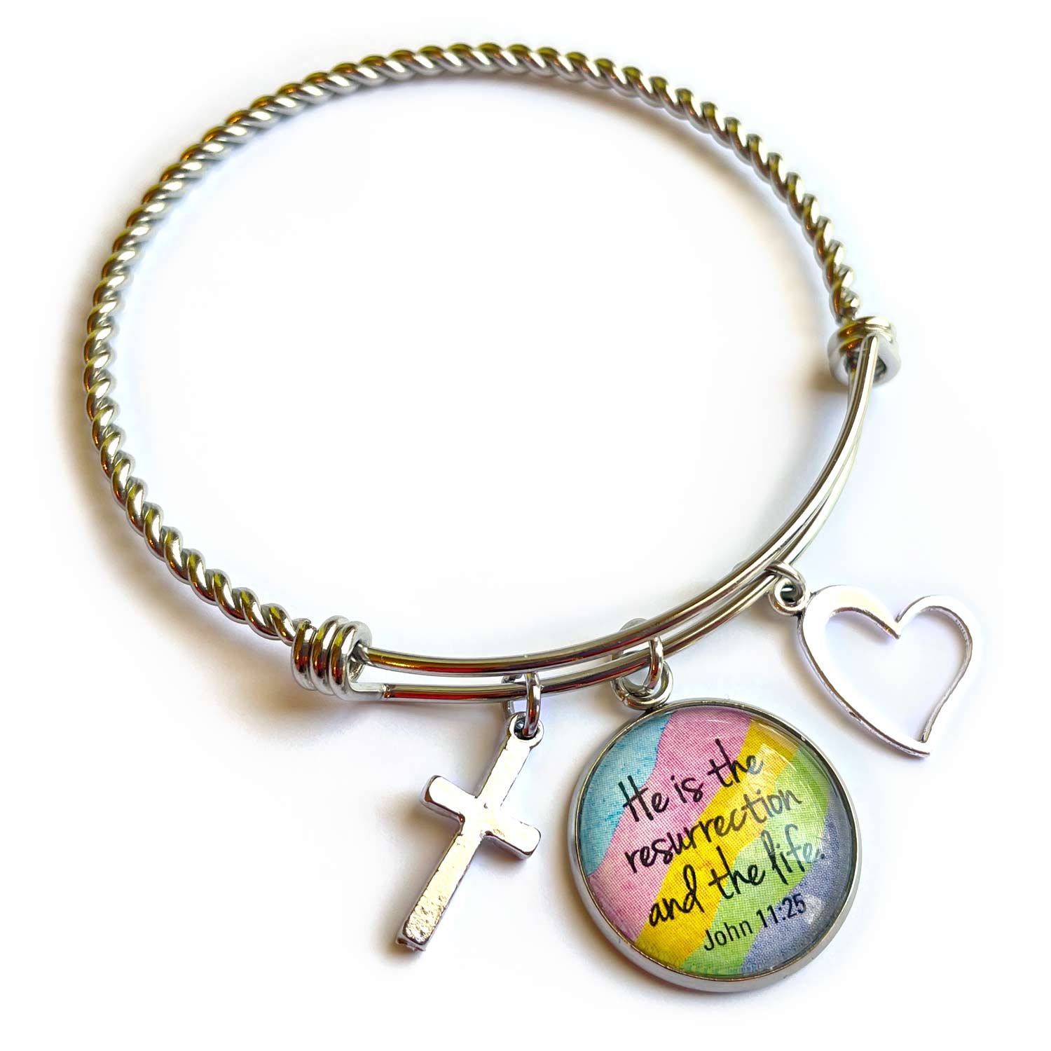 DIY Colorful Easter Scripture Charm Bangle Bracelet Making Kit