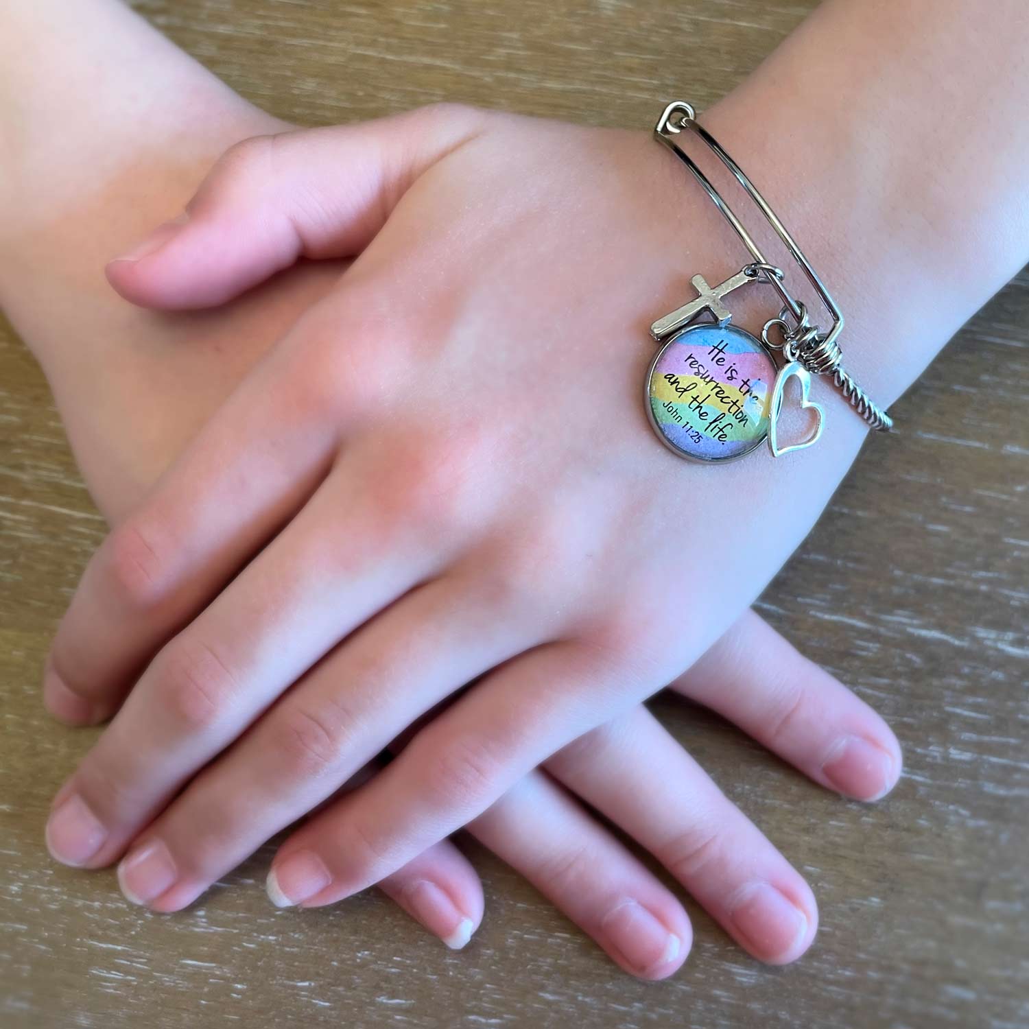 DIY Colorful Easter Scripture Charm Bangle Bracelet Making Kit