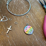 DIY Colorful Easter Scripture Charm Bangle Bracelet Making Kit