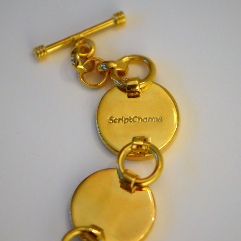 ScriptCharms 18K Gold-Plated Bible Verse Charm Bracelet