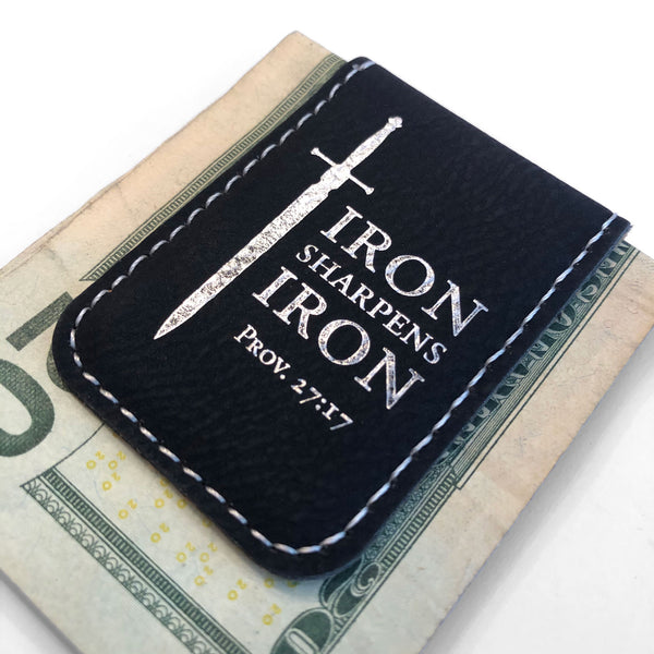 Iron Sharpens Iron, Proverbs 27:17 – Engraved Money Clip
