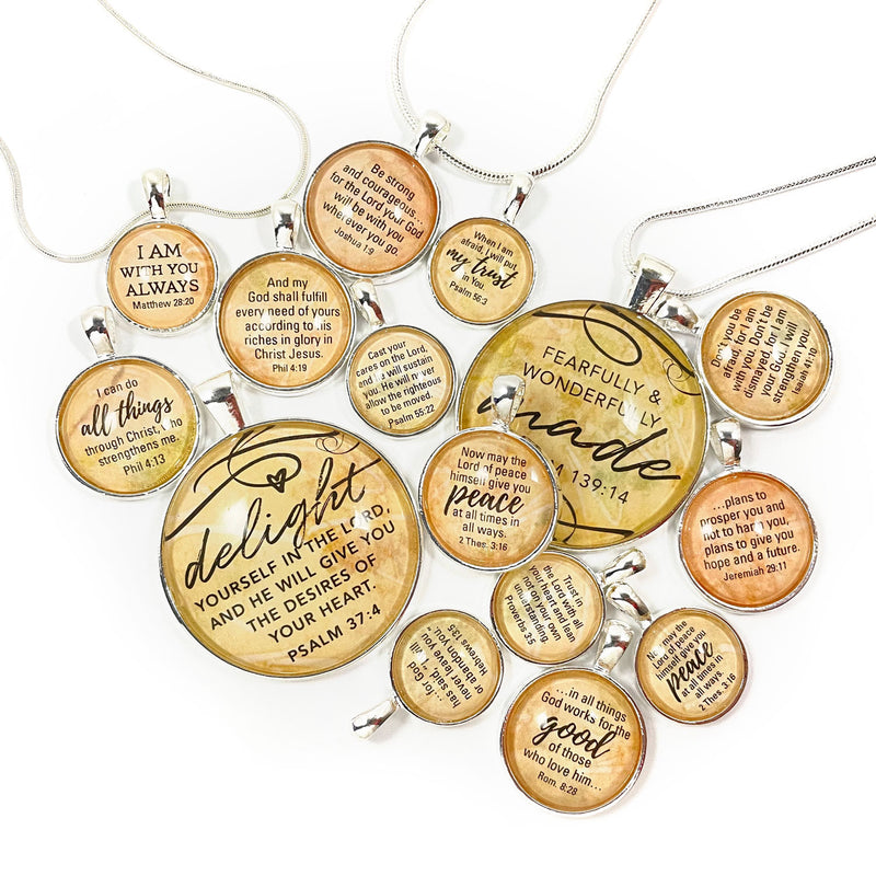 Kindness – Proverbs 3:3 Scripture Silver-Plated Pendant Necklace (2 Sizes) – Add a Matching Charm Bangle!
